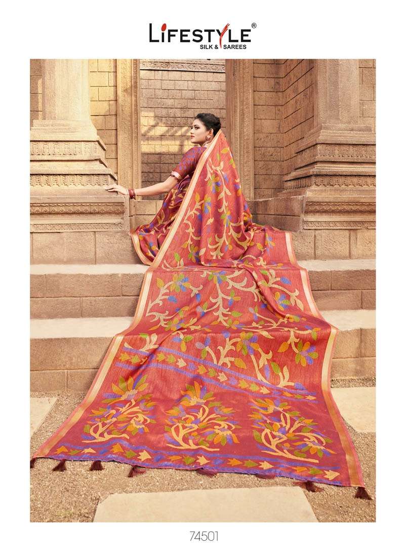Lifestyle Heritage Cotton Printed Designer Saree