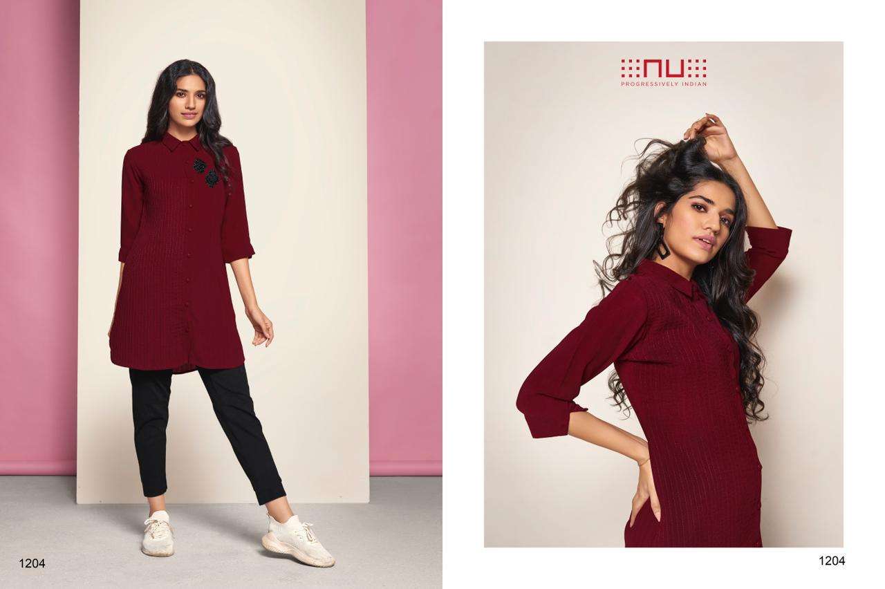 Nu Vol 12 Georgette Party Wear Ladies Short Tunics