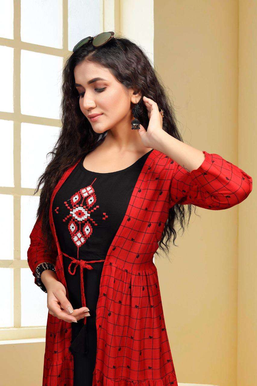 Peacock By Fashion Talk Heavy Reyon 14kg With Print Kurti Catalog
