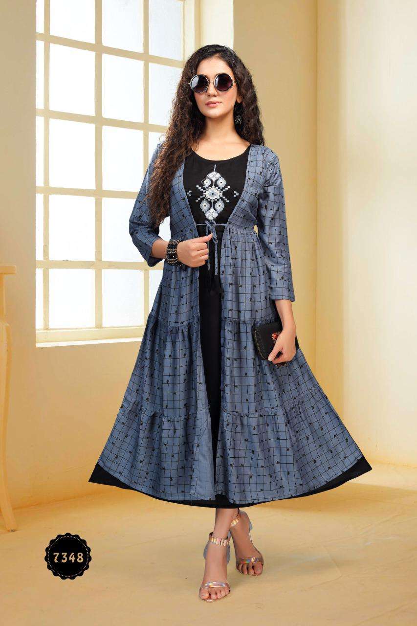 Peacock By Fashion Talk Heavy Reyon 14kg With Print Kurti Catalog