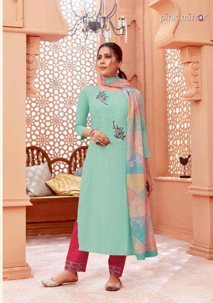 Pink Mirror Coral Readymade Salwar Kameez Wholesaler