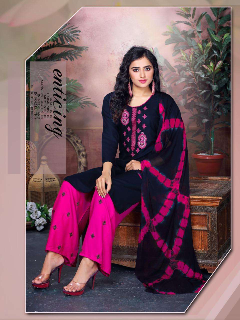 Raavi By Green Tomato Heavy Rayon Readymade Suit Catalog