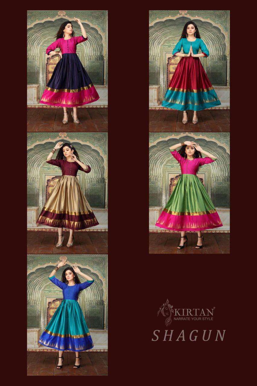 Shagun By Kirtan Silk Kurti Catalog Collection Wholesaler Lowest Best Price In Ahmedabad Surat Chennai India Uk Usa Malaysia Singapore Canada Australia Mauritius