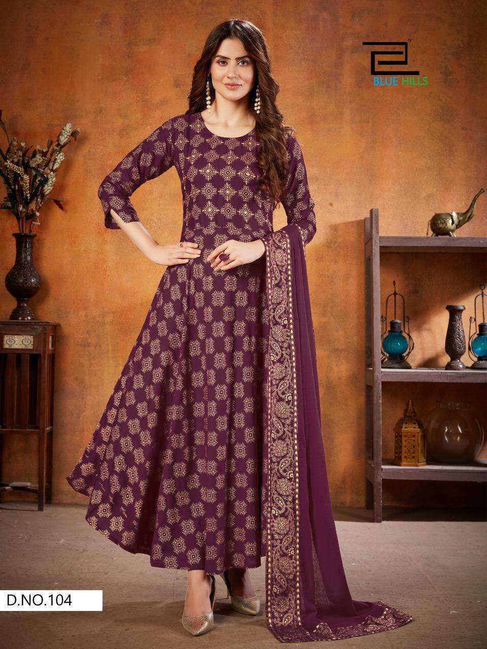 Soul Mate Vol 3 By Blue Hills Plus Sizes Long Gown With Dupatta