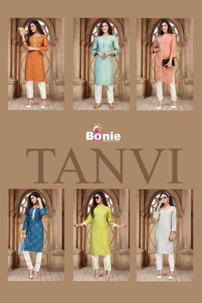 Tanvi By Bonie Heavy Rayon Top With Pant Kurti Catalog Collection Wholesaler Lowest Best Price In Ahmedabad Surat Chennai India Uk Usa Malaysia Singapore Canada Australia Mauritius