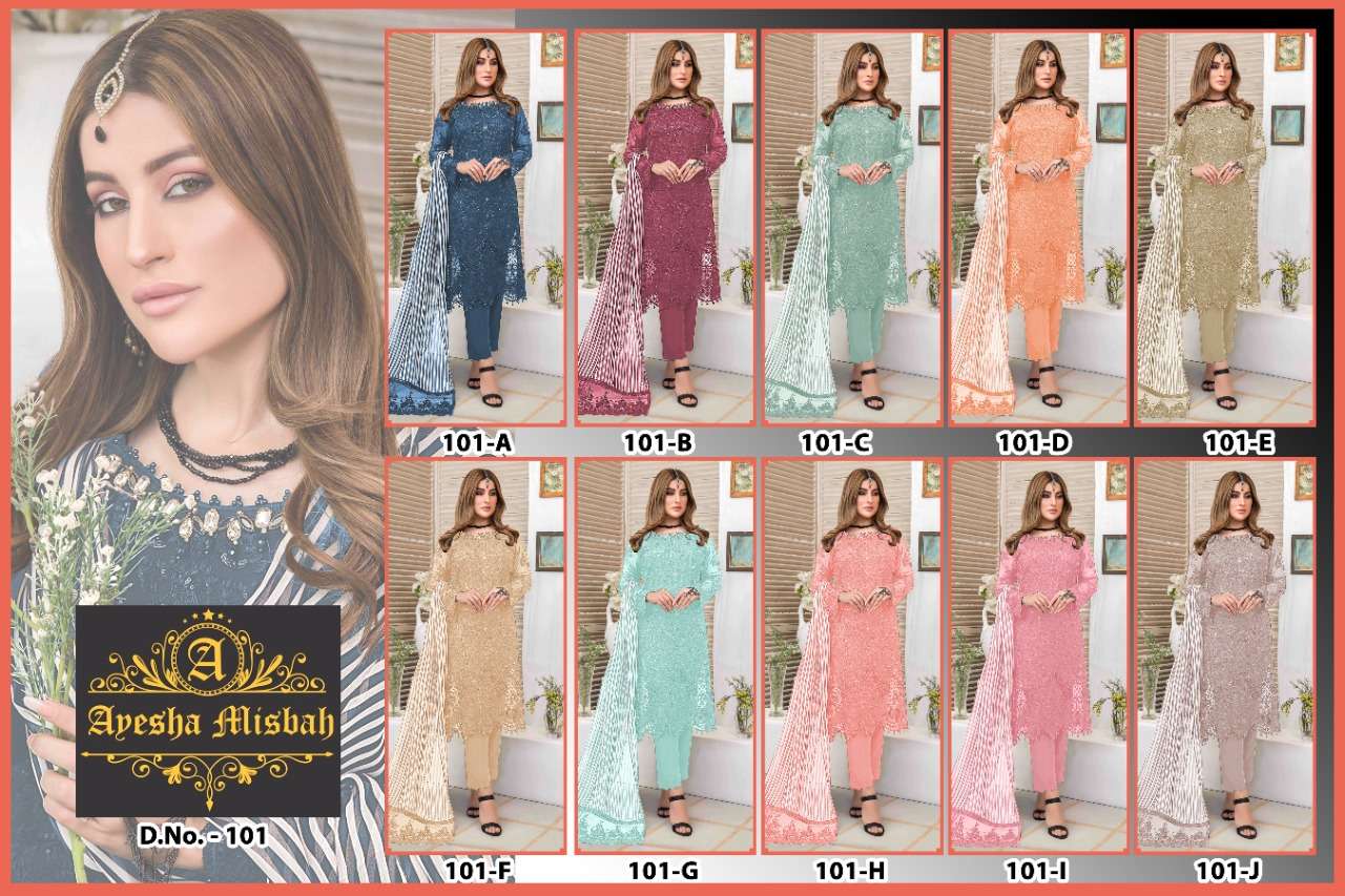 Ayesha Misbah 101 Design Color Pakistan Suits Exports