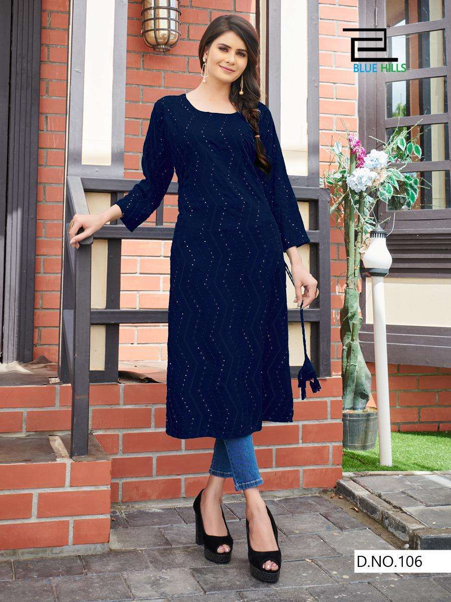Blue Hills Elili Rayon Big Sizes Fancy Kurti