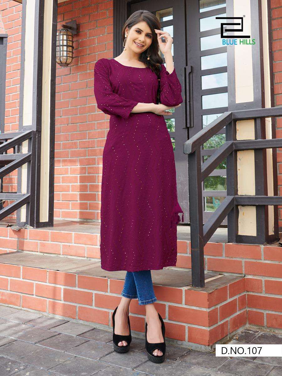 Blue Hills Elili Rayon Big Sizes Fancy Kurti