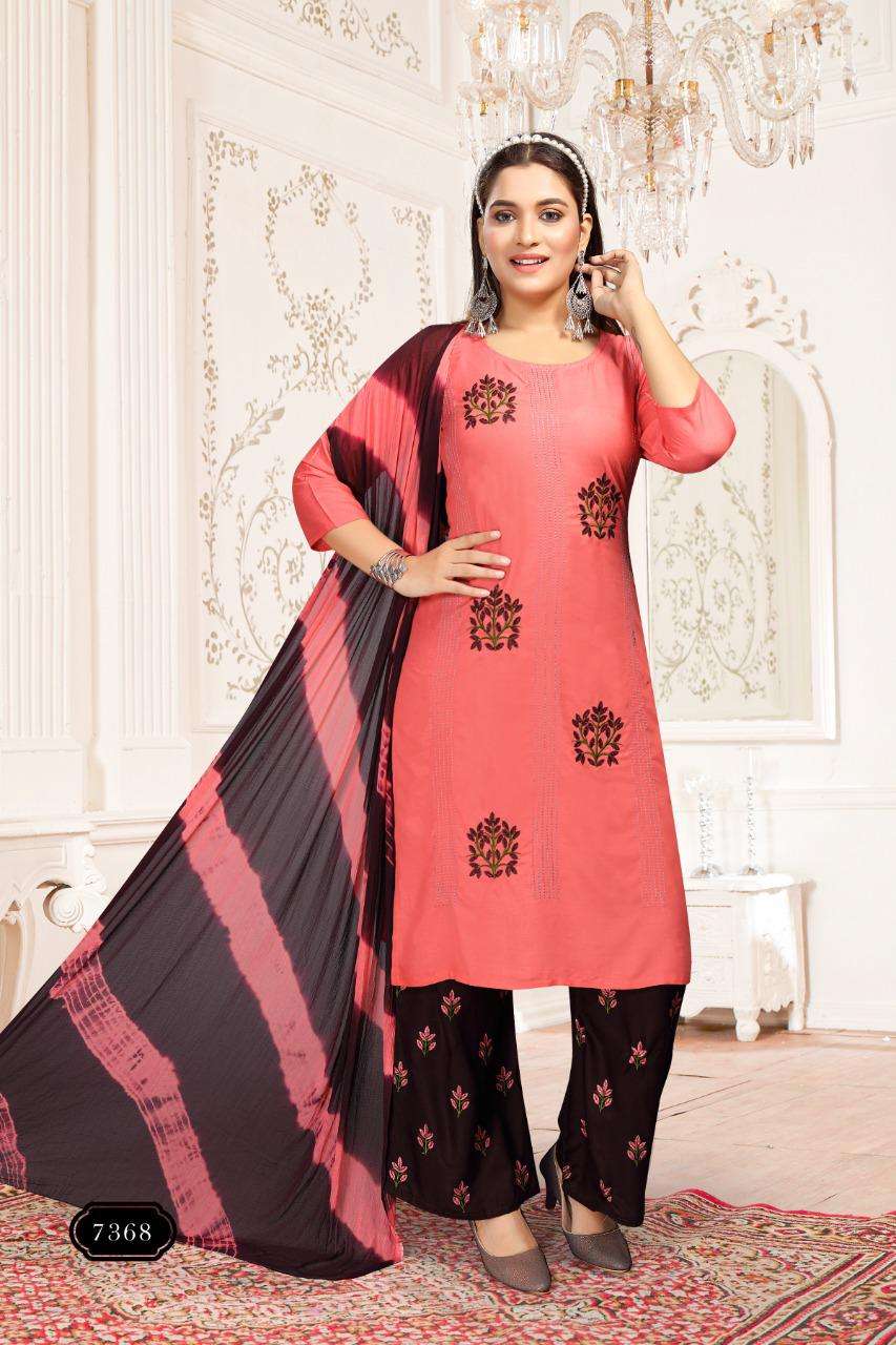 Fashion Talk Khushboo Vol.2 Heavy Rayon Readymade Suit Catalog Collection Wholesale Best Rate