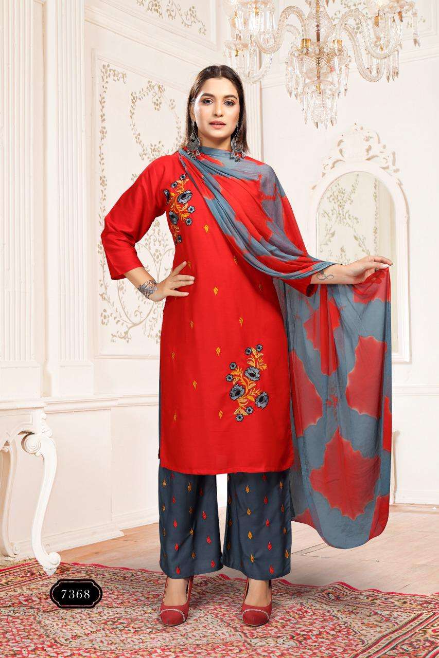 Fashion Talk Khushboo Vol.2 Heavy Rayon Readymade Suit Catalog Collection Wholesale Best Rate