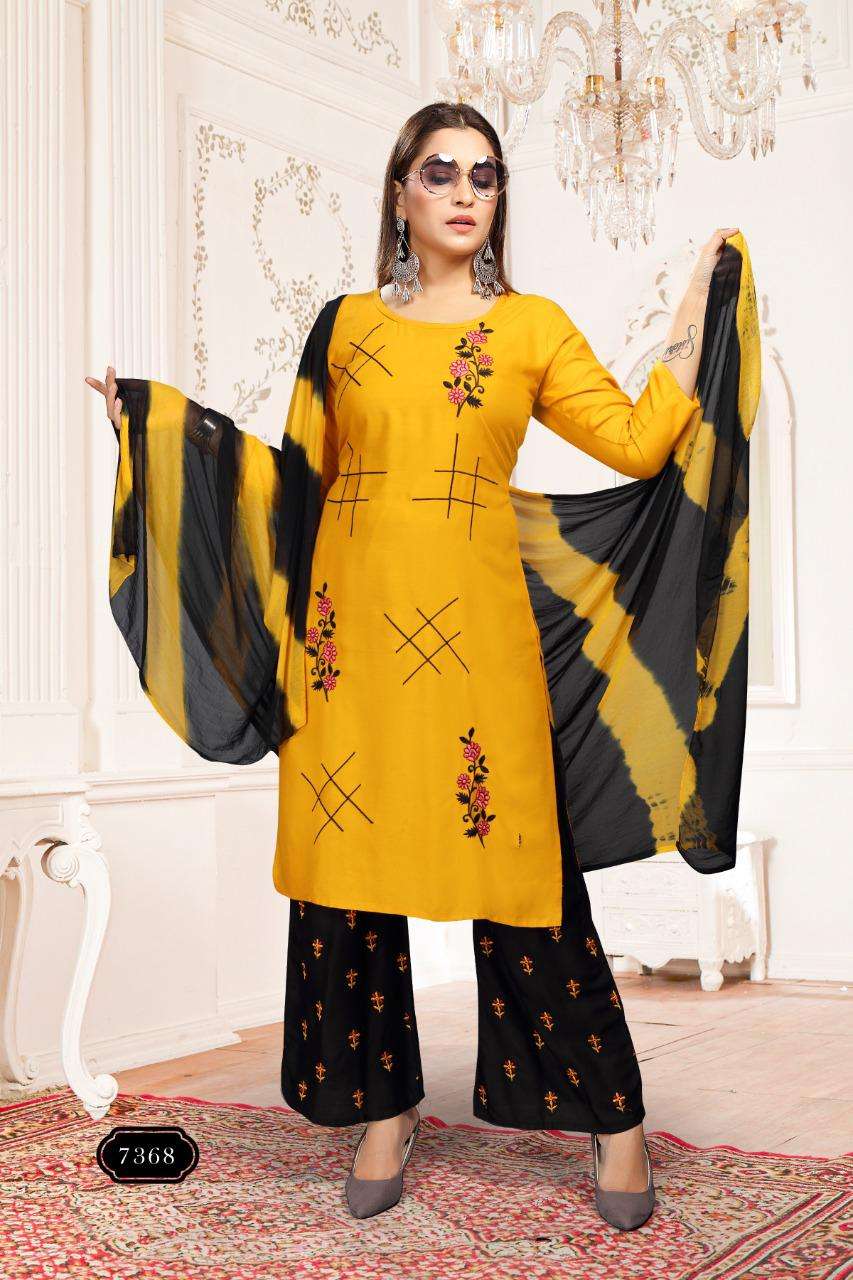 Fashion Talk Khushboo Vol.2 Heavy Rayon Readymade Suit Catalog Collection Wholesale Best Rate