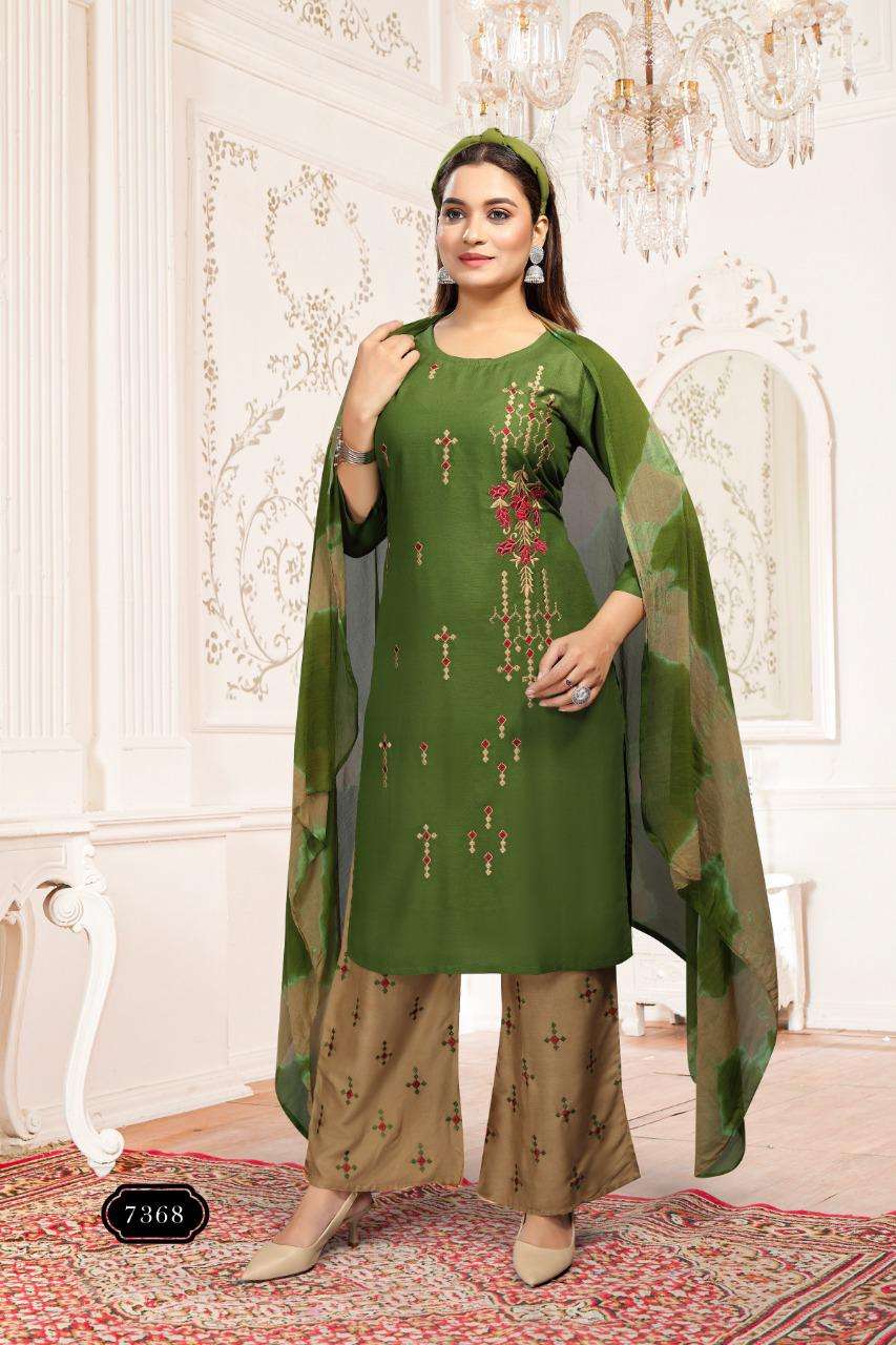 Fashion Talk Khushboo Vol.2 Heavy Rayon Readymade Suit Catalog Collection Wholesale Best Rate