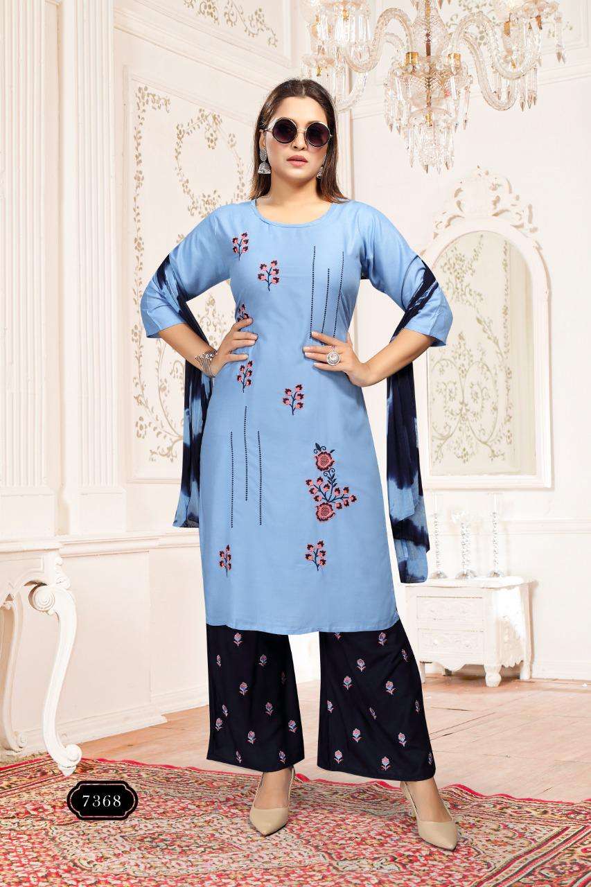 Fashion Talk Khushboo Vol.2 Heavy Rayon Readymade Suit Catalog Collection Wholesale Best Rate