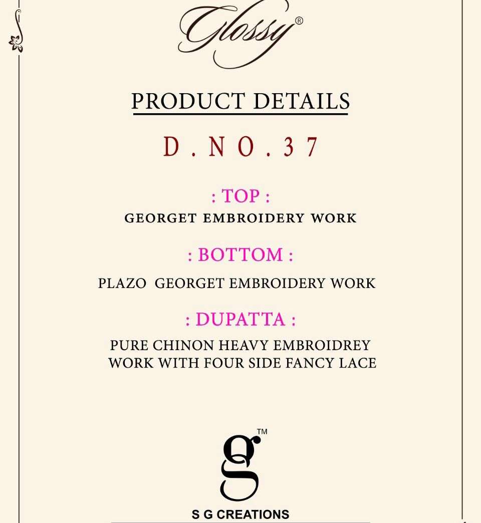 Glossy Dno 37 Pallazo Heavy Work Ladies Dresses Exports