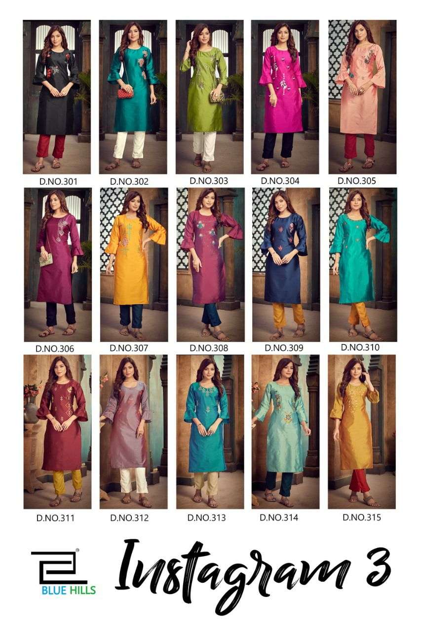 Instagram Vol 3 By Blue Hills Lowest Rates Kurti Exports
