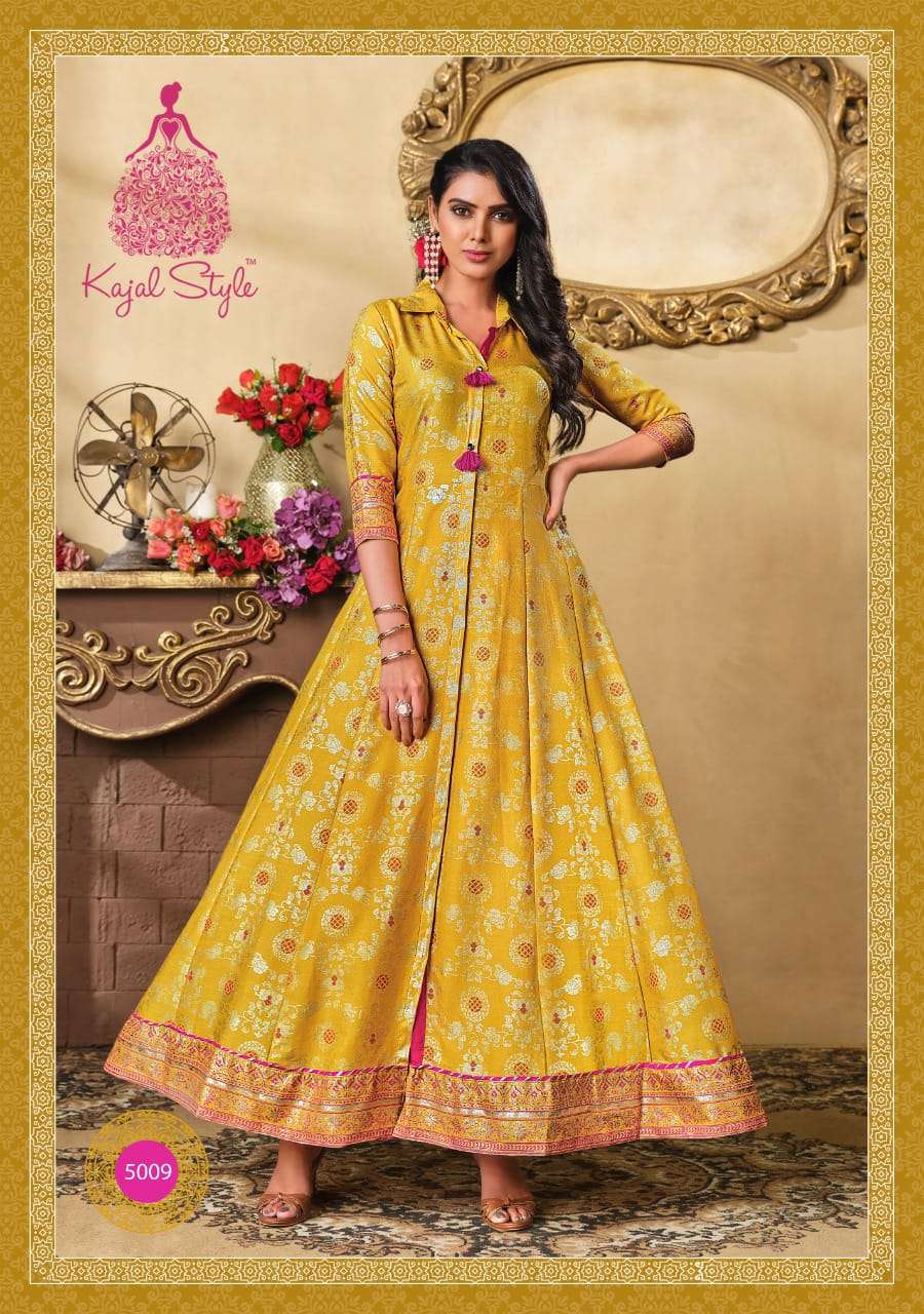 Kajal Fashion Color Bar Vol 5 Rayon Party Wear Long Gown
