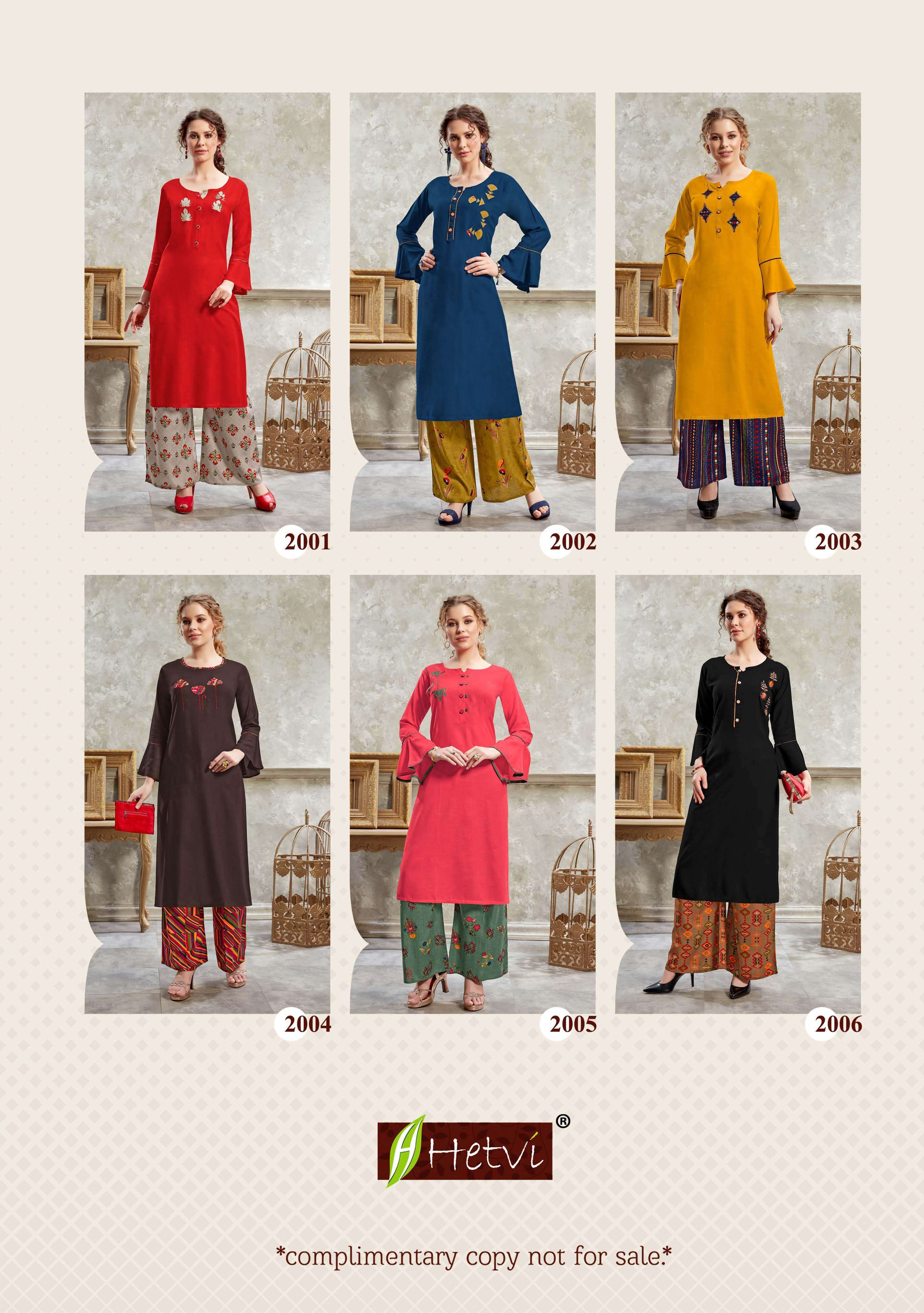 Nidhi By Hetvi Heavy Rayon Kurti With Plazo Catalog Wholesaler Best Rate