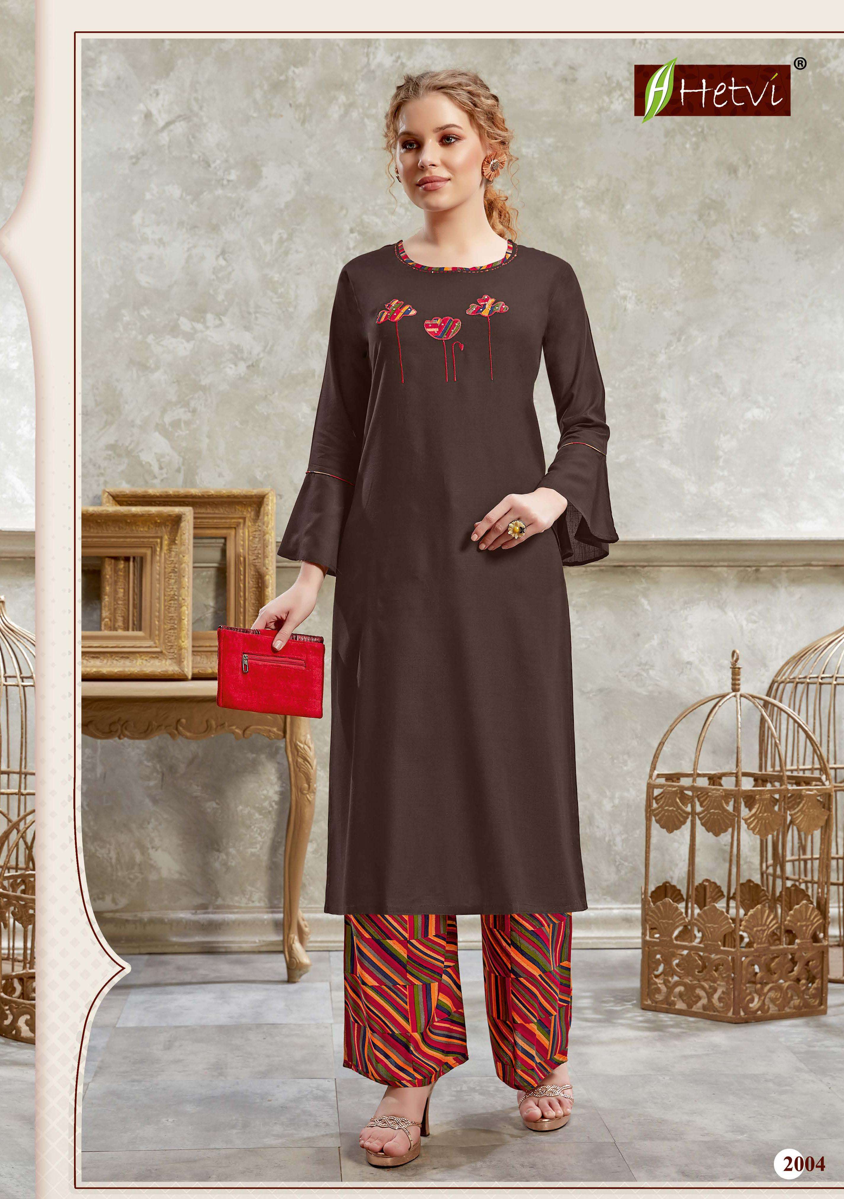 Nidhi By Hetvi Heavy Rayon Kurti With Plazo Catalog Wholesaler Best Rate