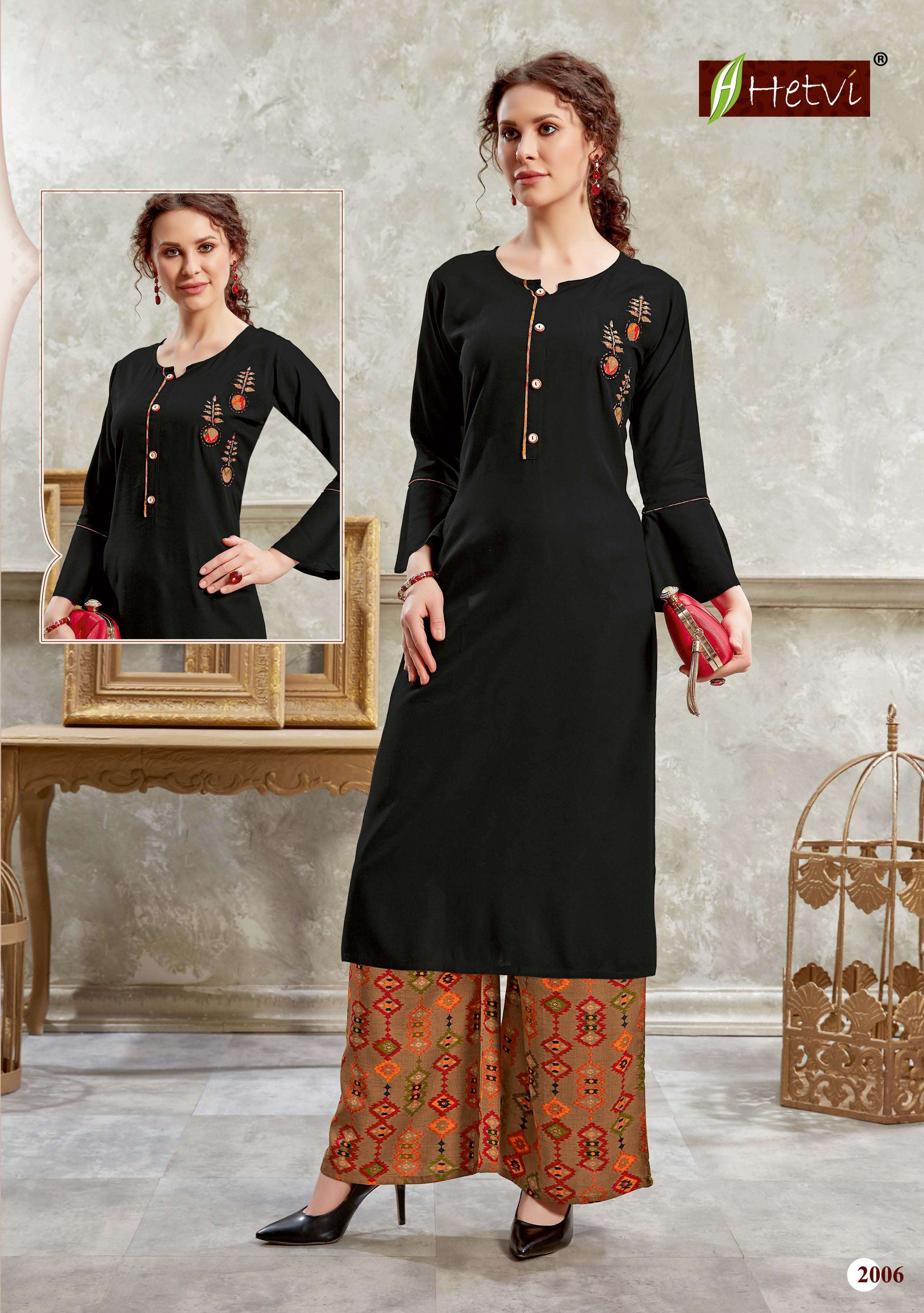 Nidhi By Hetvi Heavy Rayon Kurti With Plazo Catalog Wholesaler Best Rate