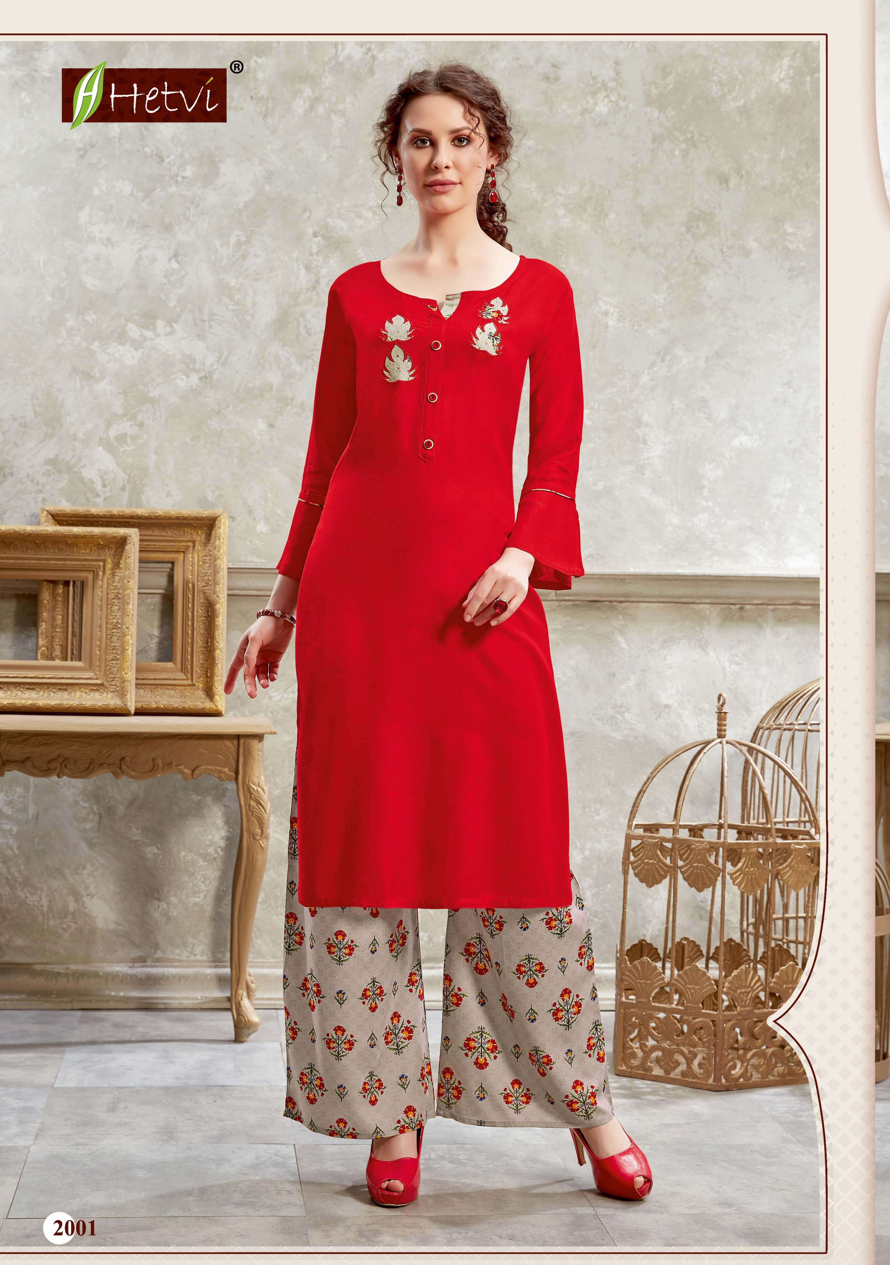 Nidhi By Hetvi Heavy Rayon Kurti With Plazo Catalog Wholesaler Best Rate