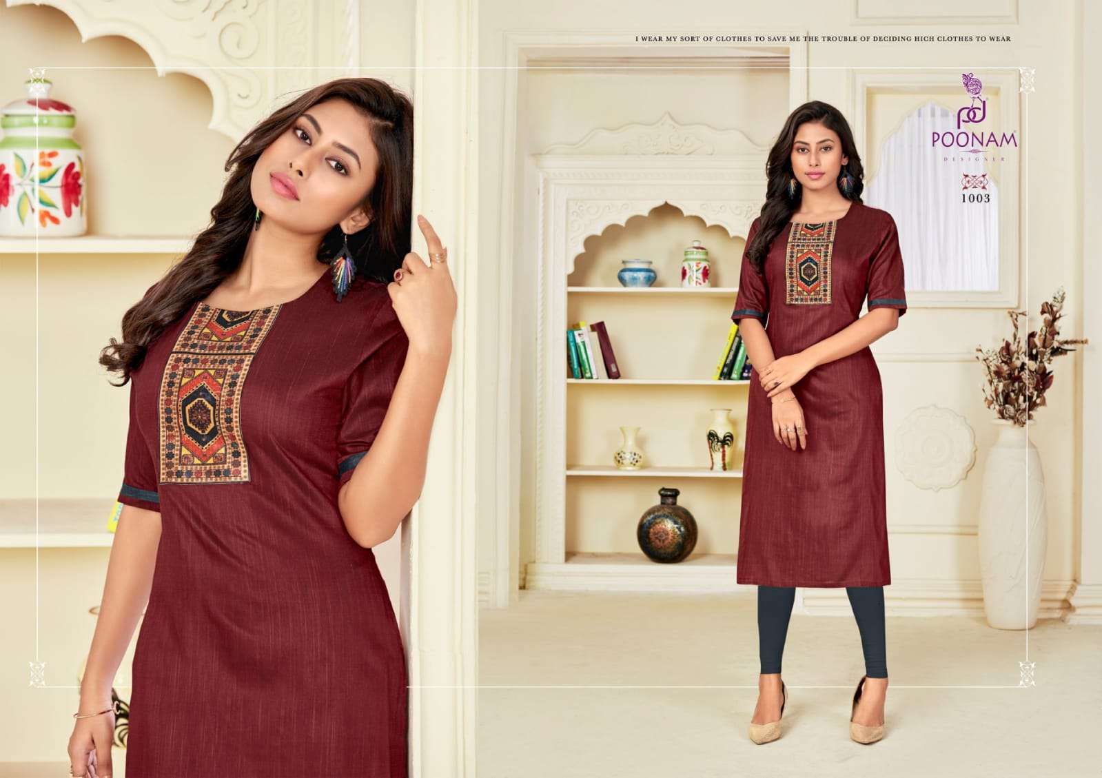 Poonam Glory Slub Silk Plus Sizes Ladies Kurti