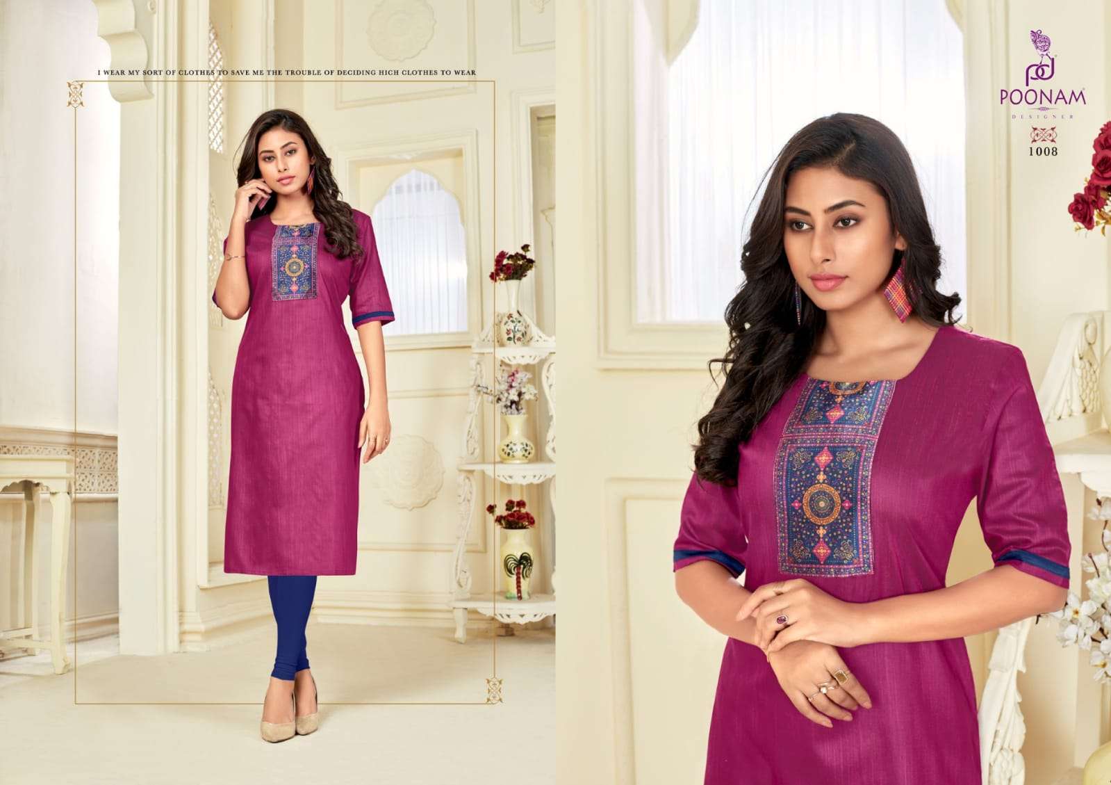 Poonam Glory Slub Silk Plus Sizes Ladies Kurti