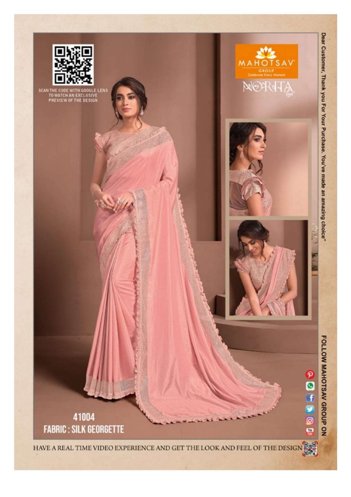 Raissa By Mahotsav  Norita Elegant Fancy Work Saris Exports
