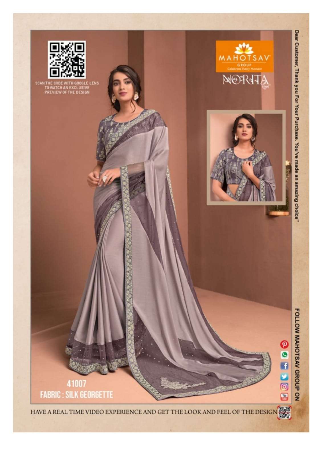 Raissa By Mahotsav  Norita Elegant Fancy Work Saris Exports