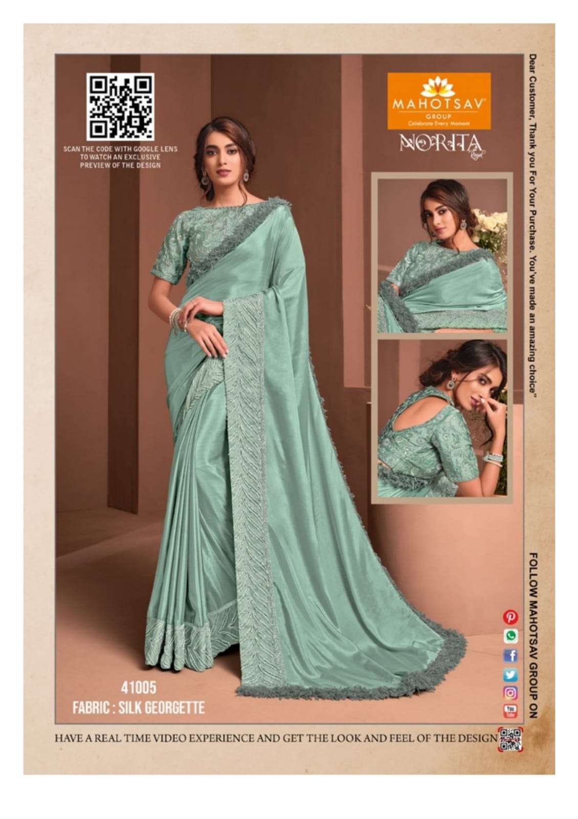 Raissa By Mahotsav  Norita Elegant Fancy Work Saris Exports