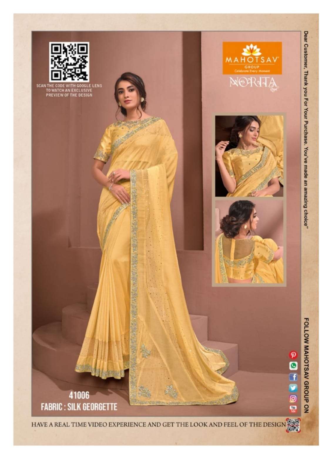 Raissa By Mahotsav  Norita Elegant Fancy Work Saris Exports