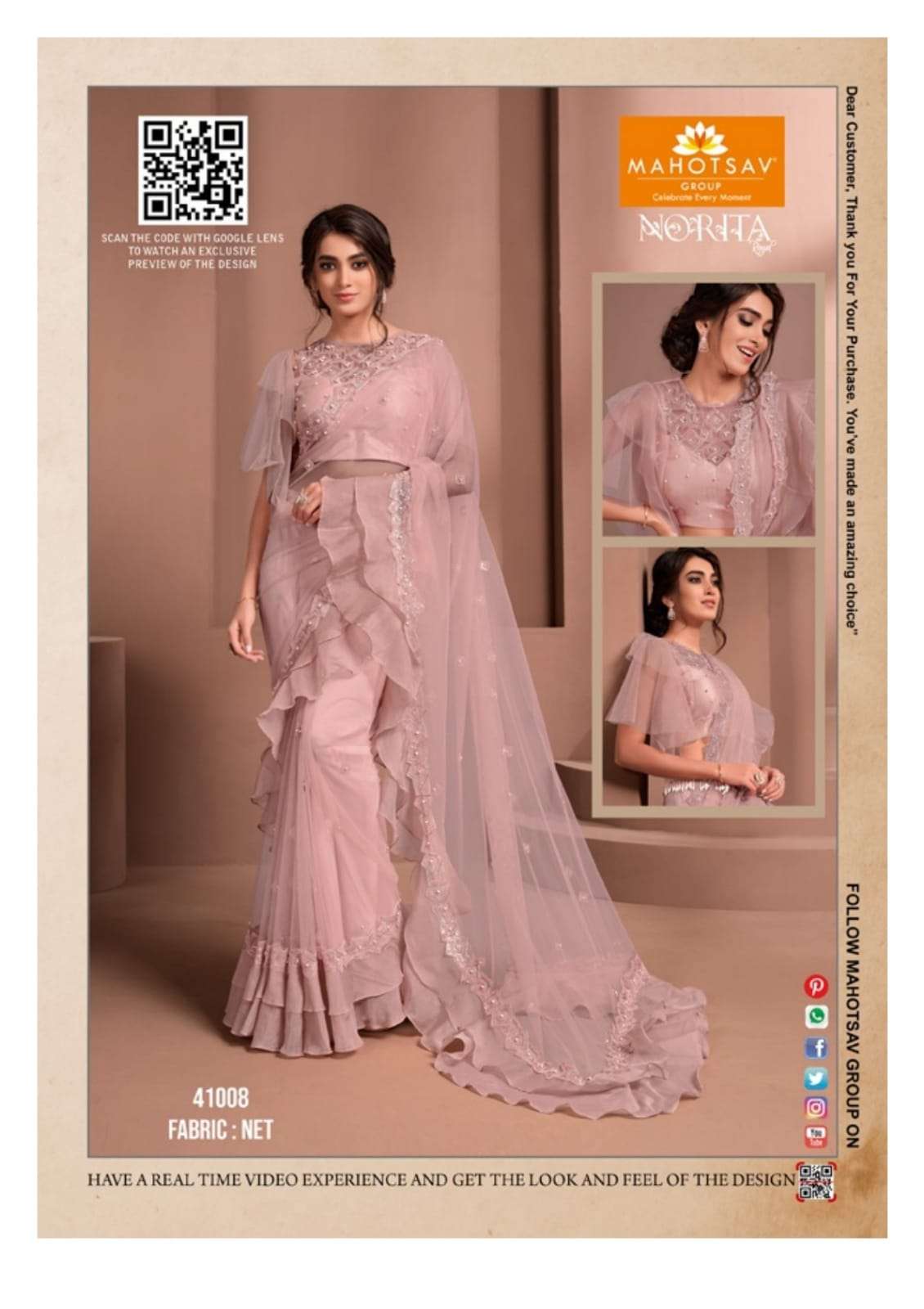 Raissa By Mahotsav  Norita Elegant Fancy Work Saris Exports