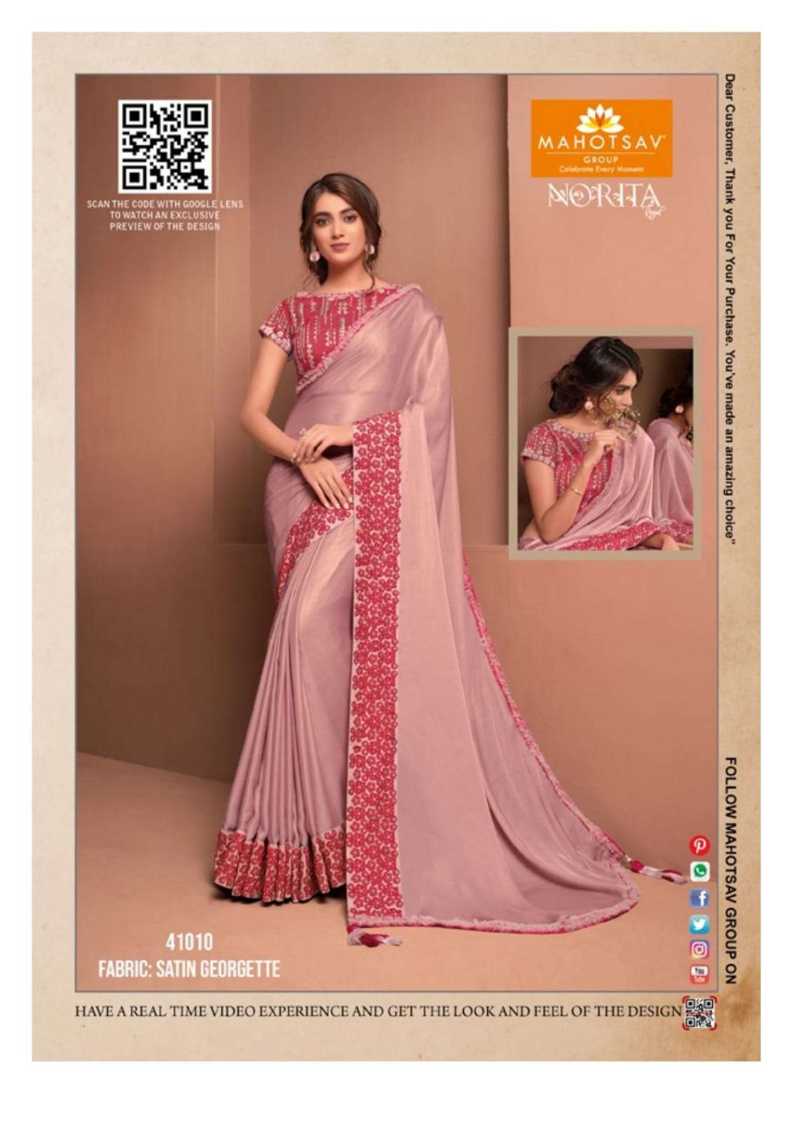 Raissa By Mahotsav  Norita Elegant Fancy Work Saris Exports