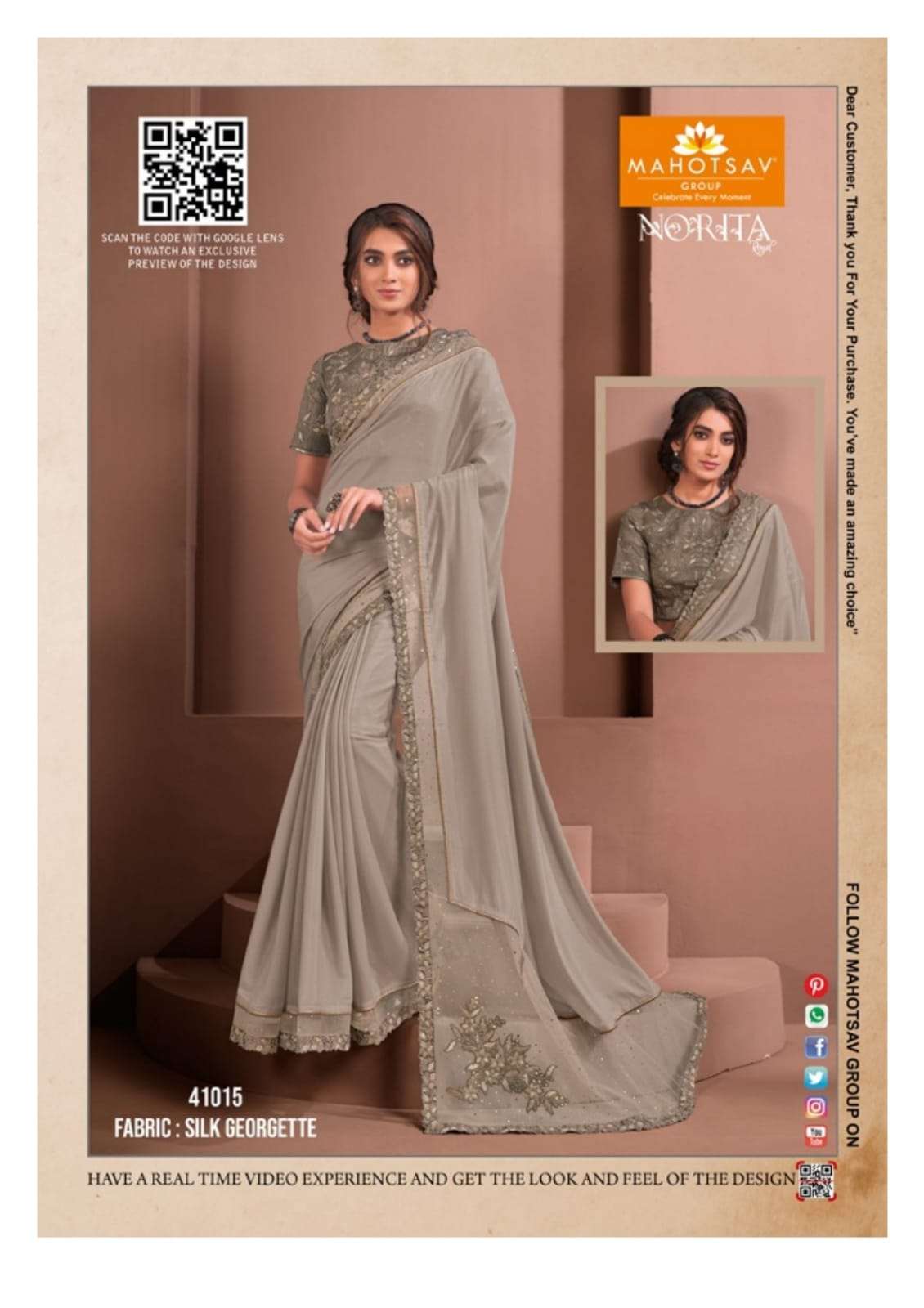 Raissa By Mahotsav  Norita Elegant Fancy Work Saris Exports