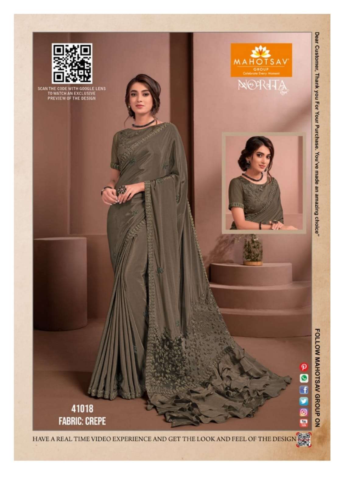 Raissa By Mahotsav  Norita Elegant Fancy Work Saris Exports