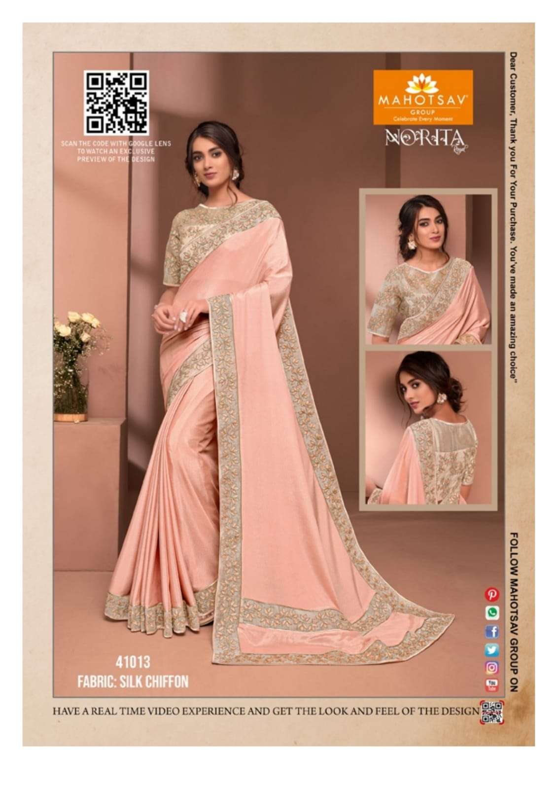 Raissa By Mahotsav  Norita Elegant Fancy Work Saris Exports