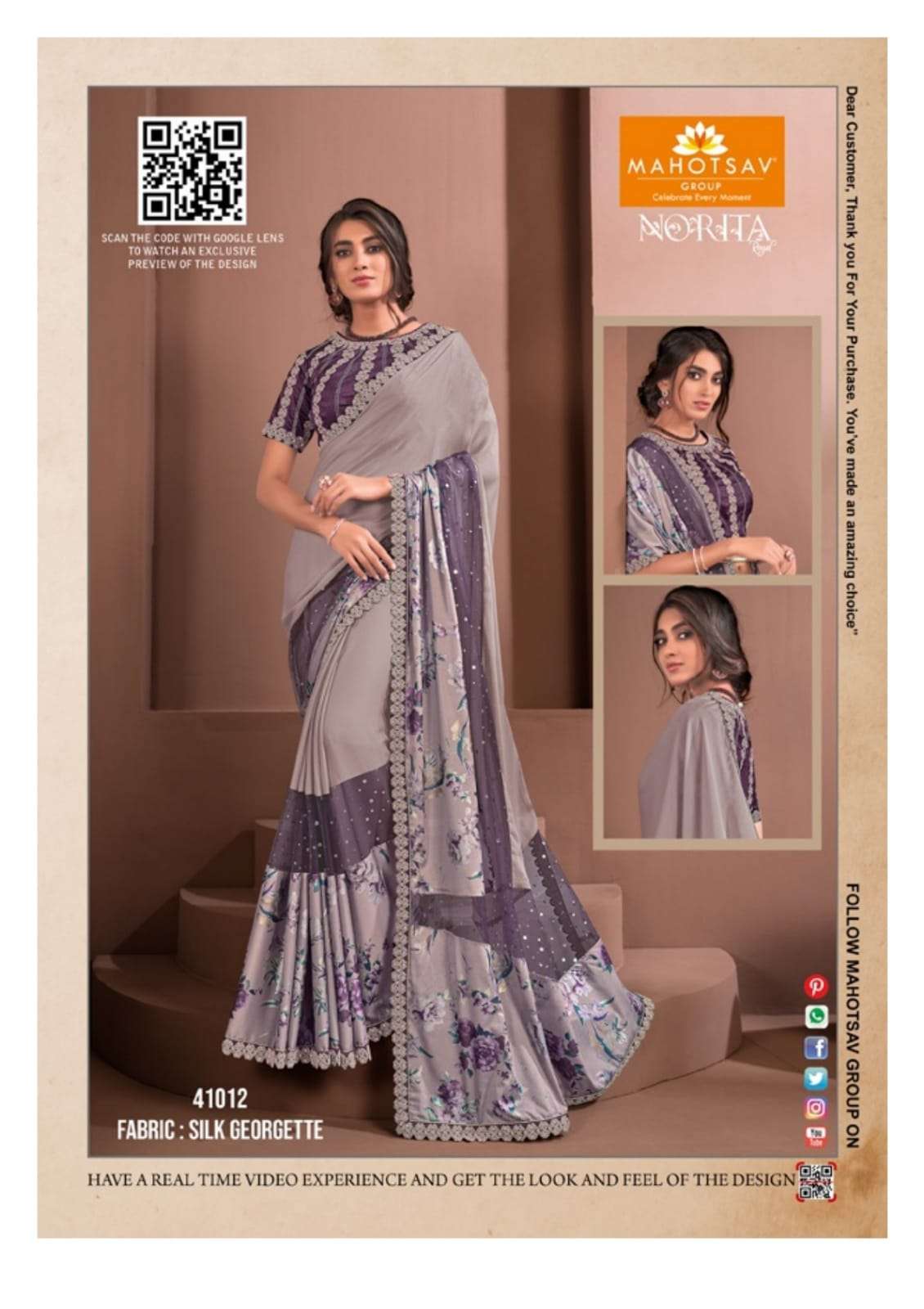 Raissa By Mahotsav  Norita Elegant Fancy Work Saris Exports