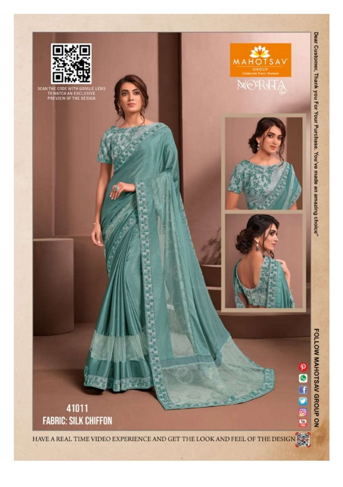 Raissa By Mahotsav  Norita Elegant Fancy Work Saris Exports