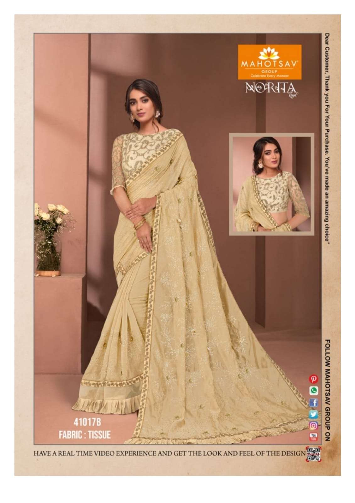 Raissa By Mahotsav  Norita Elegant Fancy Work Saris Exports