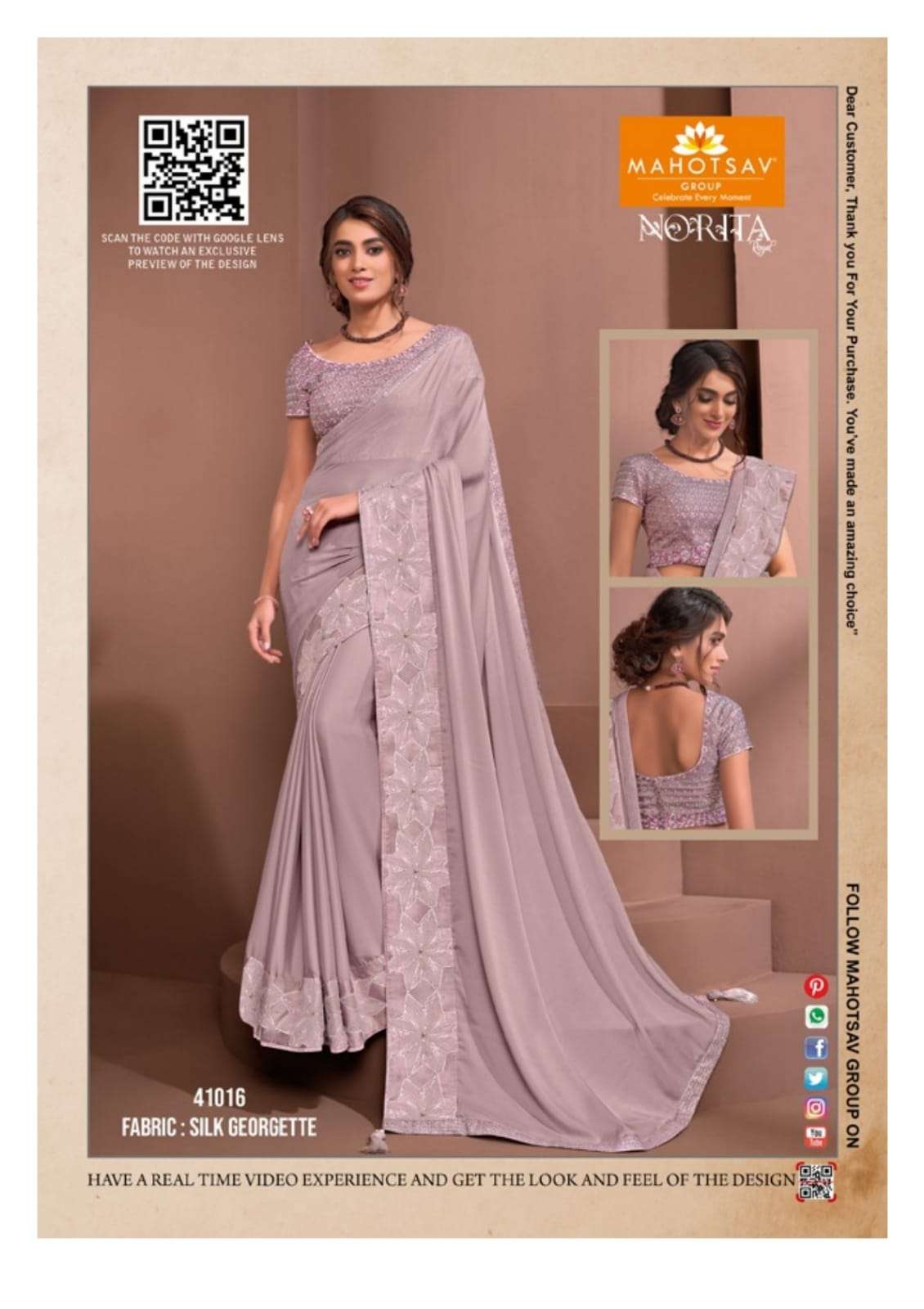 Raissa By Mahotsav  Norita Elegant Fancy Work Saris Exports