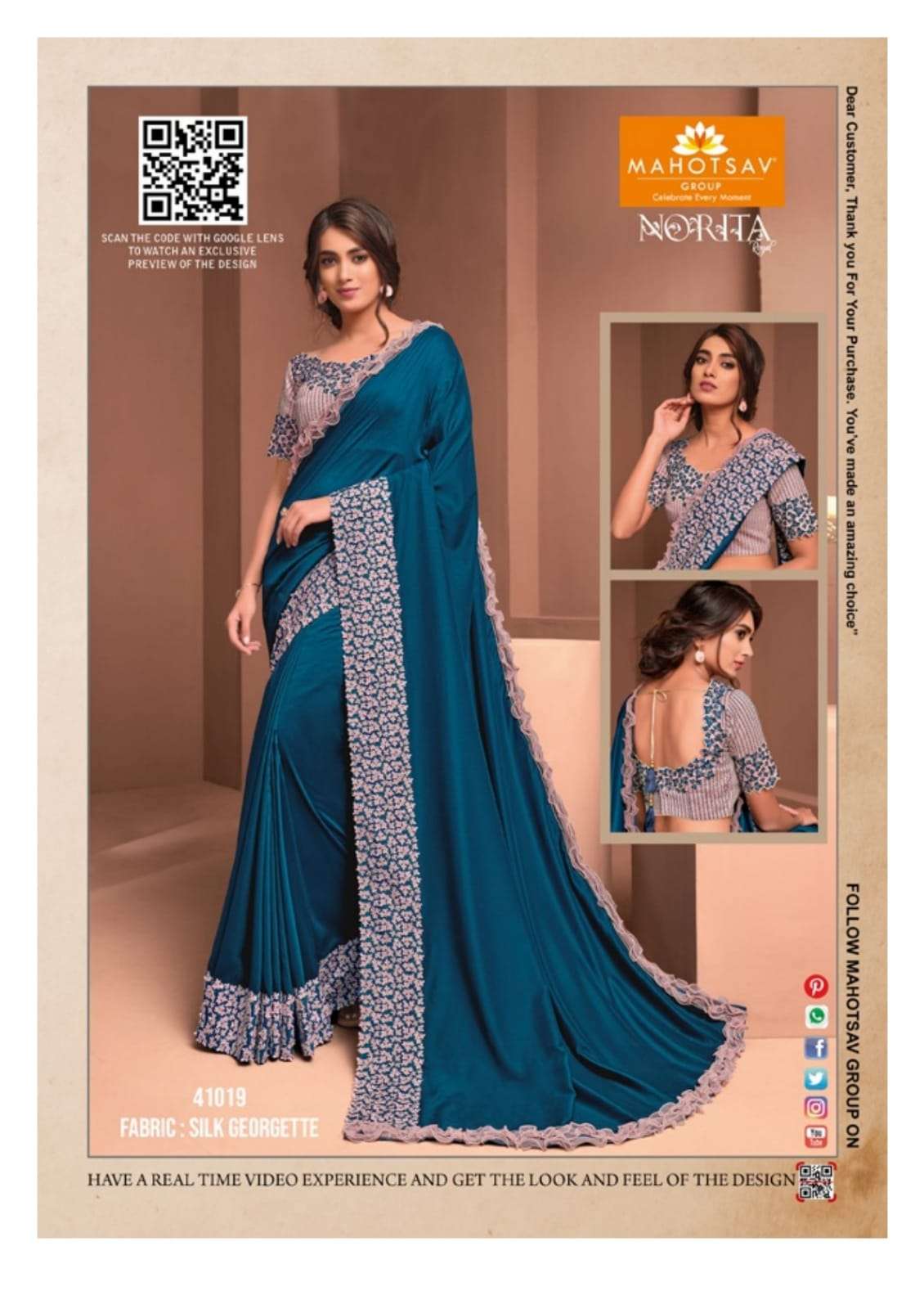 Raissa By Mahotsav  Norita Elegant Fancy Work Saris Exports