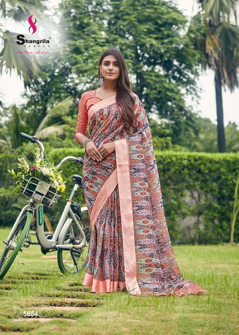 Sakhiya Linen By Shangrila Saree Surat Catalog Exports