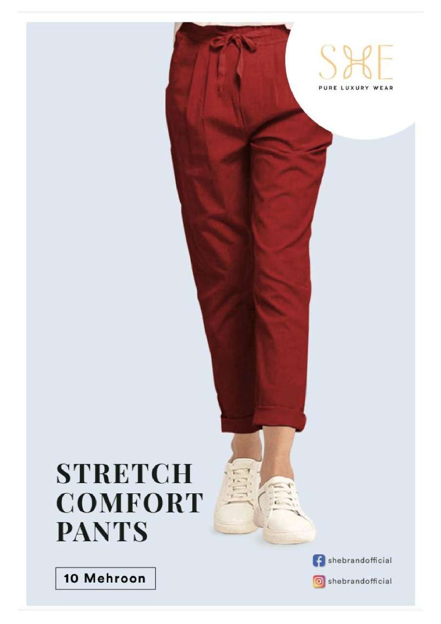 Stretch Comfort Pants By She Bottom Wear Pant For Women Girls