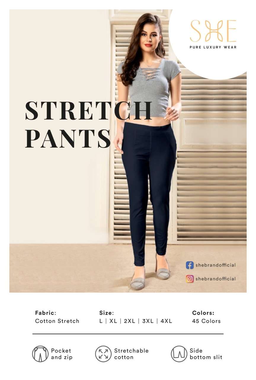 Stretch Pants By She Brand Bottom Wear Good Quality For Exports