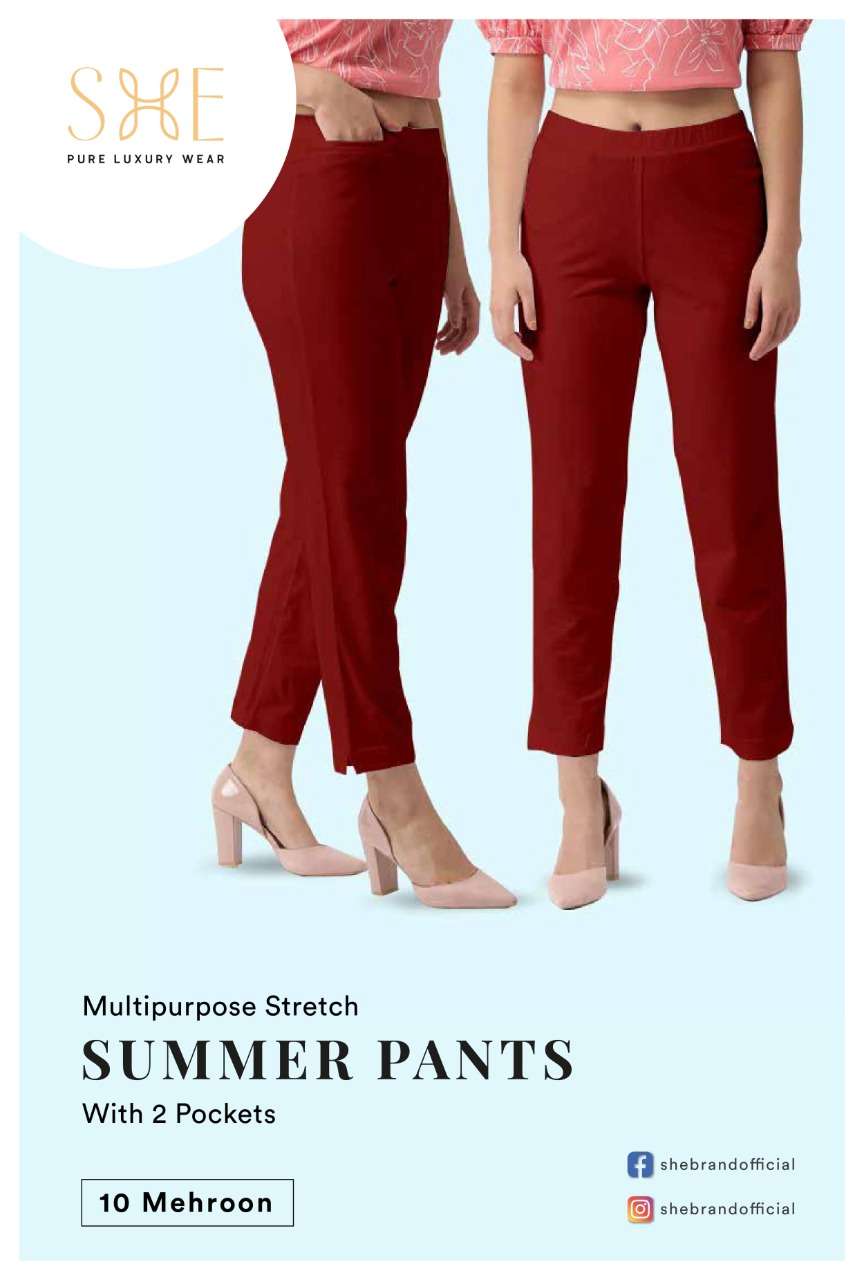 Summer Pants By She Brand Cotton Stretch Pant Exports