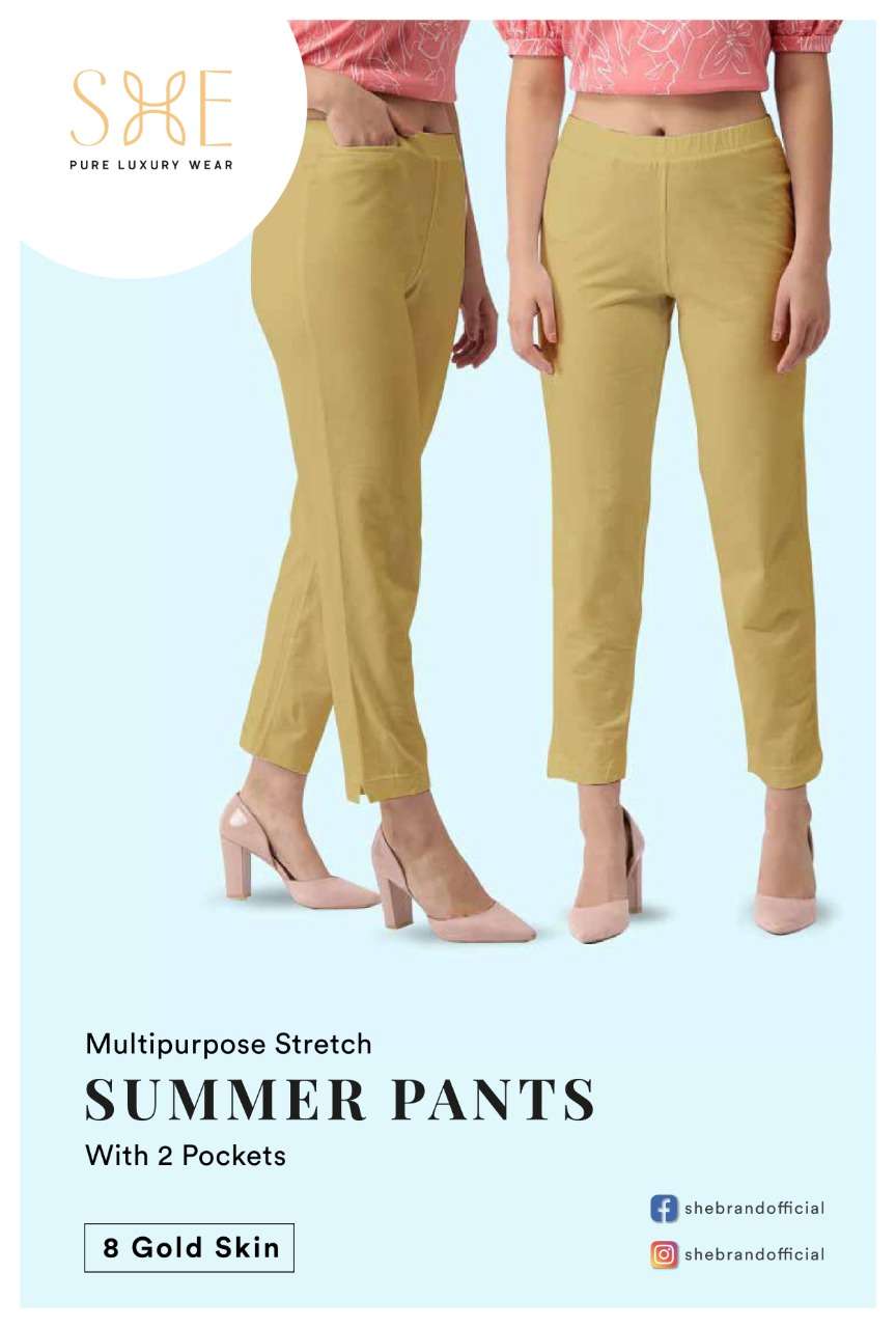 Summer Pants By She Brand Cotton Stretch Pant Exports