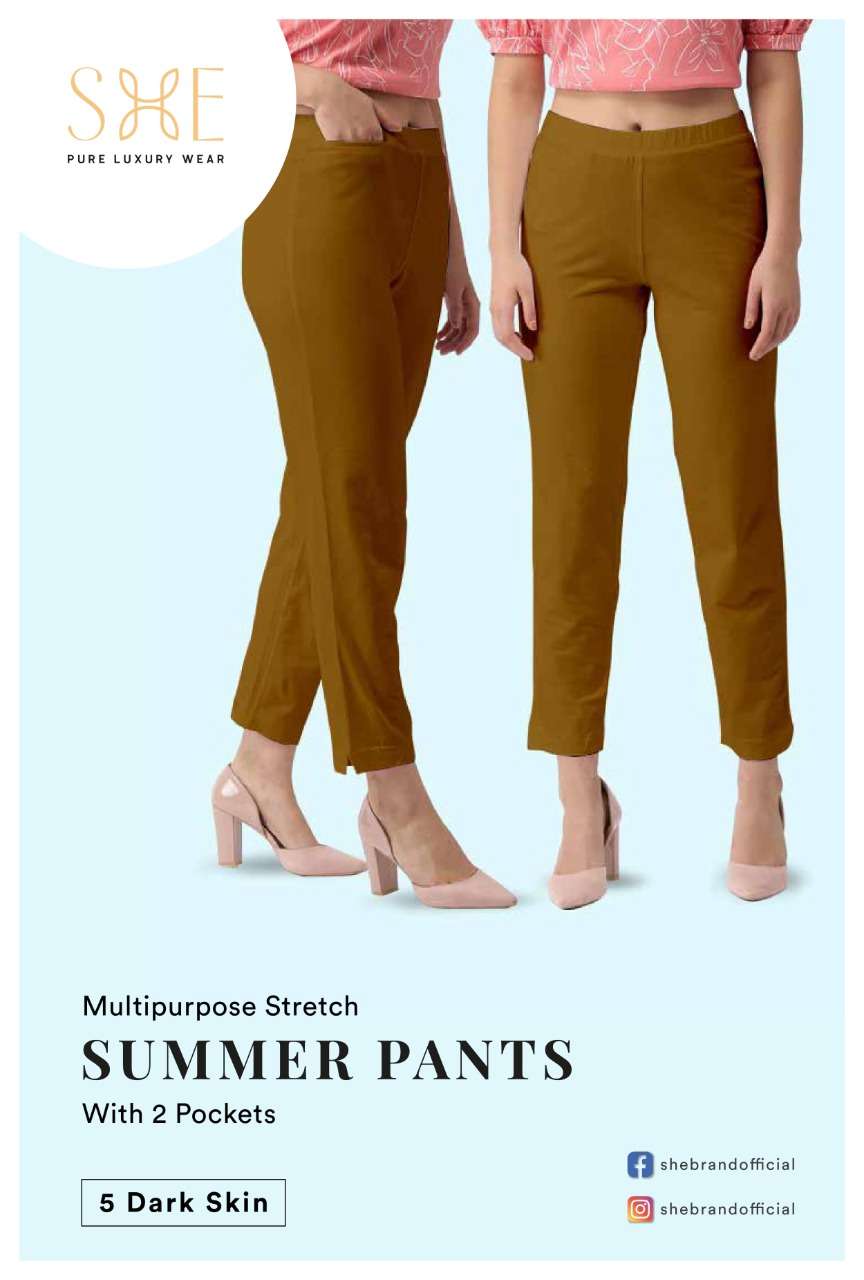 Summer Pants By She Brand Cotton Stretch Pant Exports