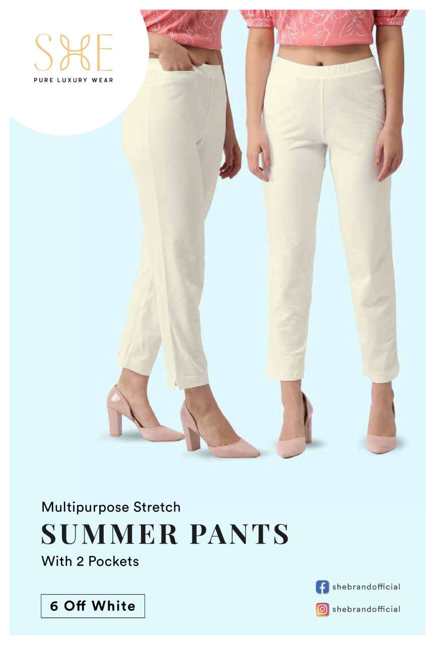 Summer Pants By She Brand Cotton Stretch Pant Exports