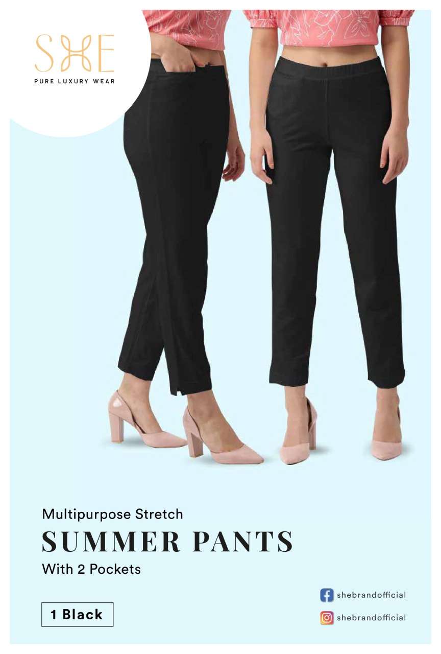 Summer Pants By She Brand Cotton Stretch Pant Exports