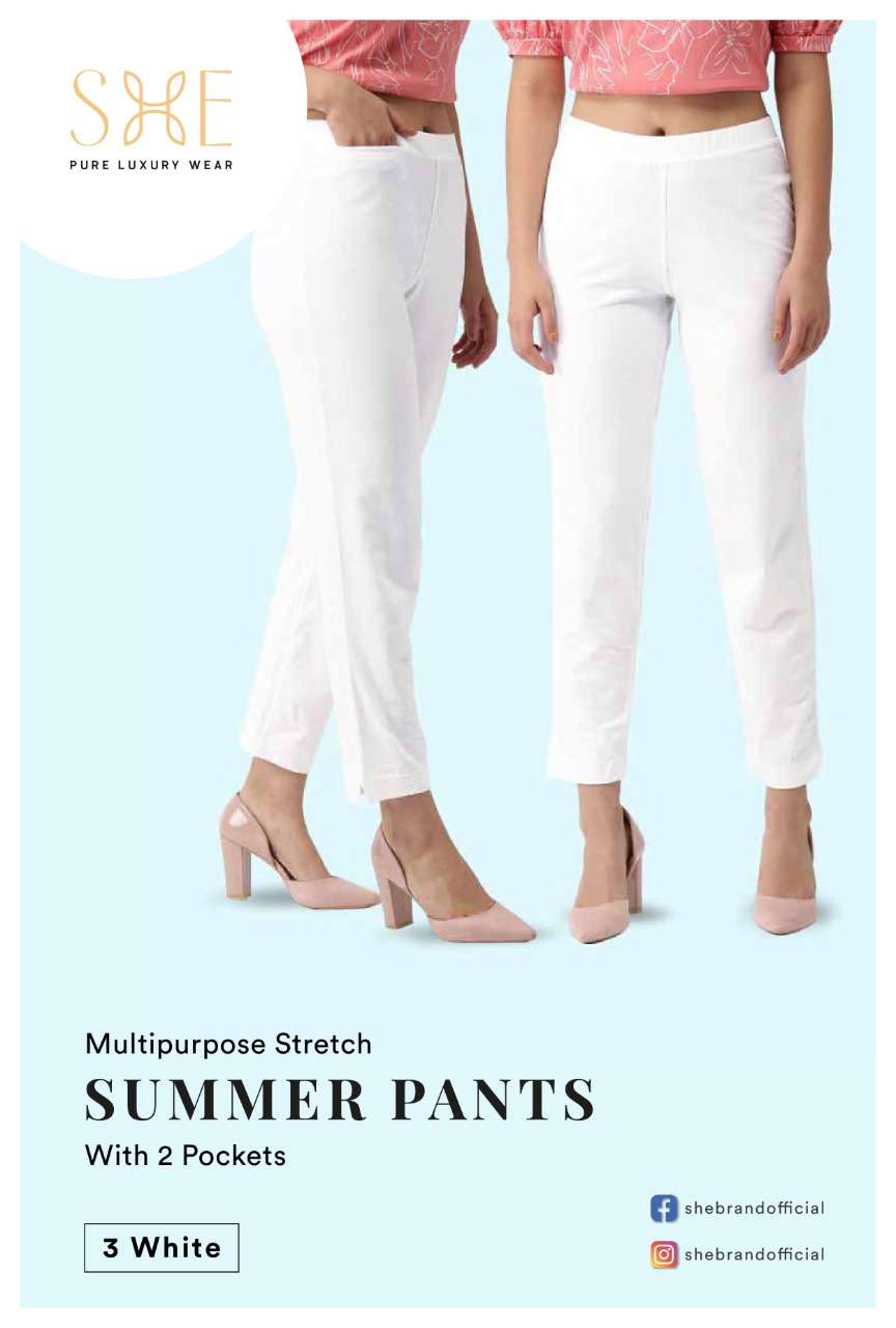 Summer Pants By She Brand Cotton Stretch Pant Exports
