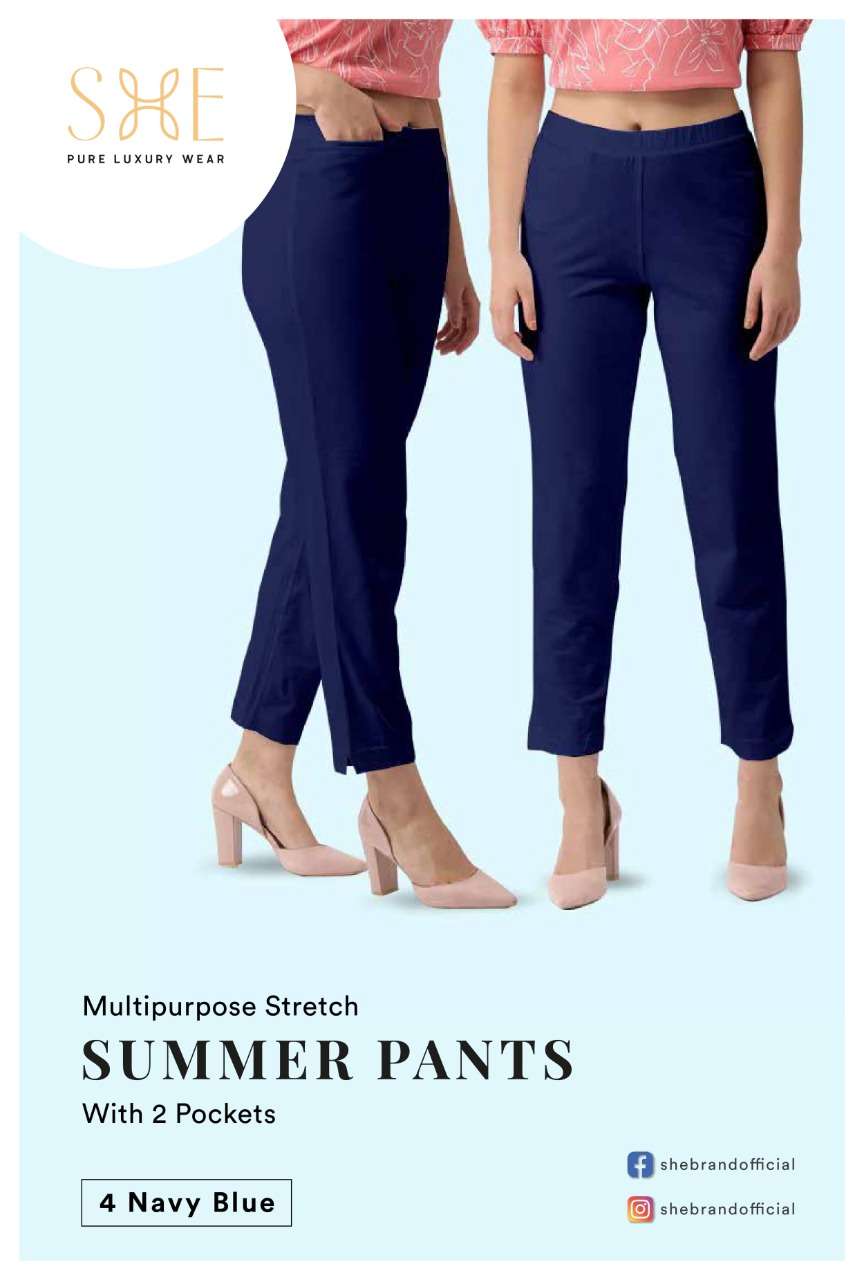 Summer Pants By She Brand Cotton Stretch Pant Exports